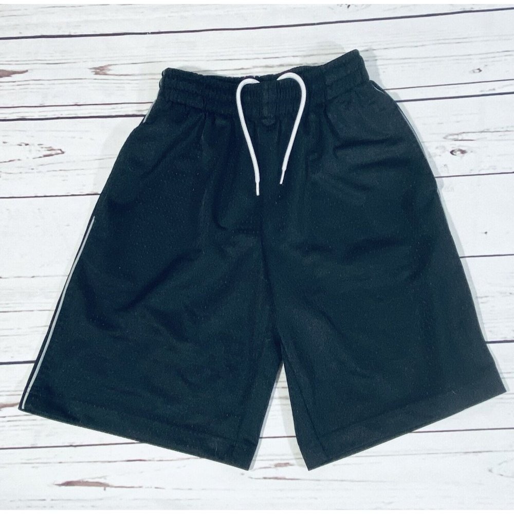 Energy Zone Boys Shorts Sz 8 Black Drawstring Gym Athletic Elastic Waist Sports
